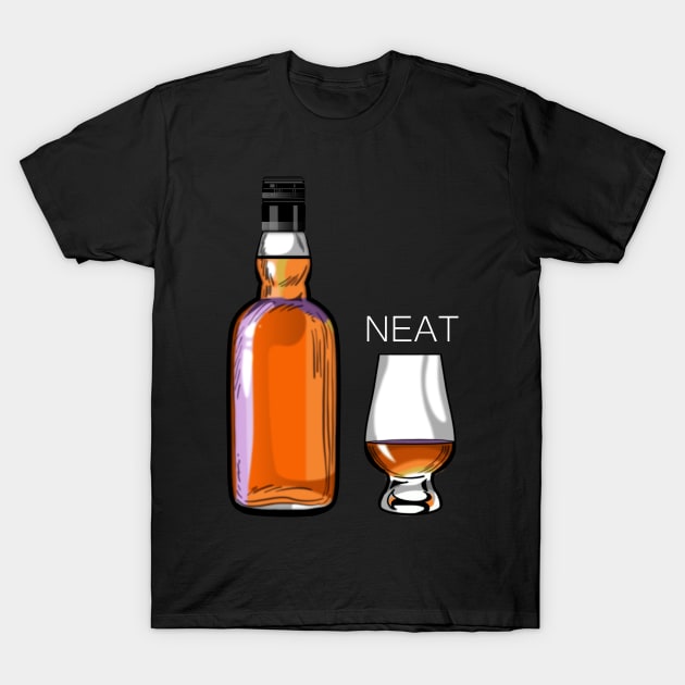 Whiskey Neat Funny Alcohol Drinking T-Shirt by macdonaldcreativestudios